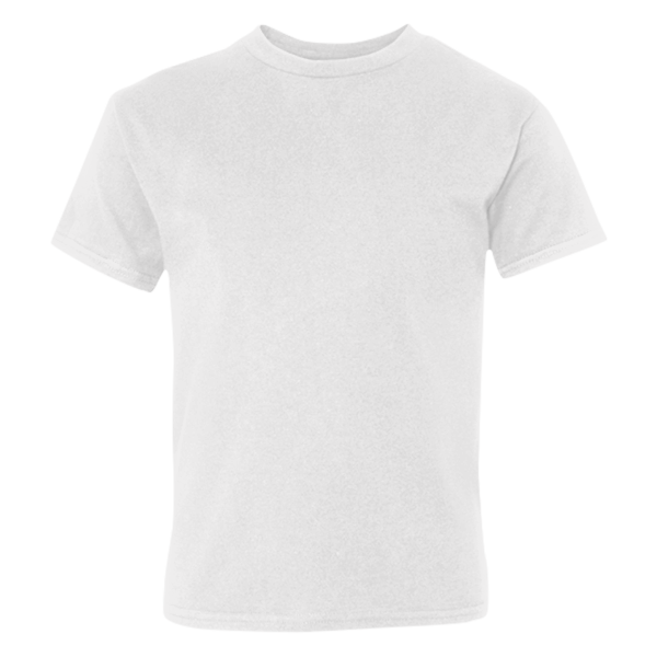 Hanes Youth Perfect-T T-Shirt, White, Front view