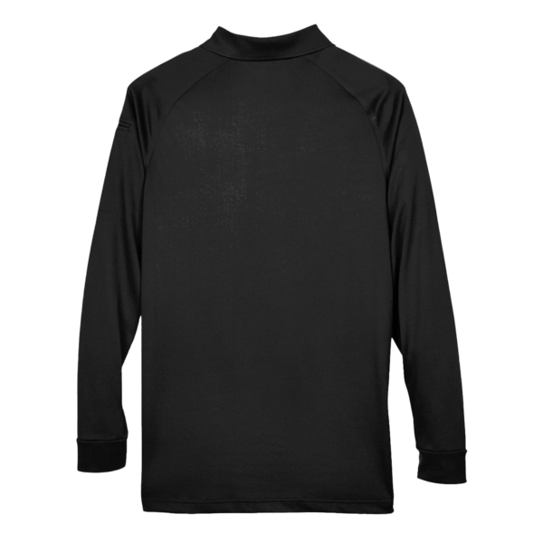 Harriton Men's Advantage Long Sleeve Tactical Polo, Black, Back view