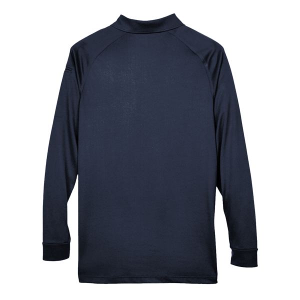 Harriton Men's Advantage Long Sleeve Tactical Polo, Dark Navy, Back view