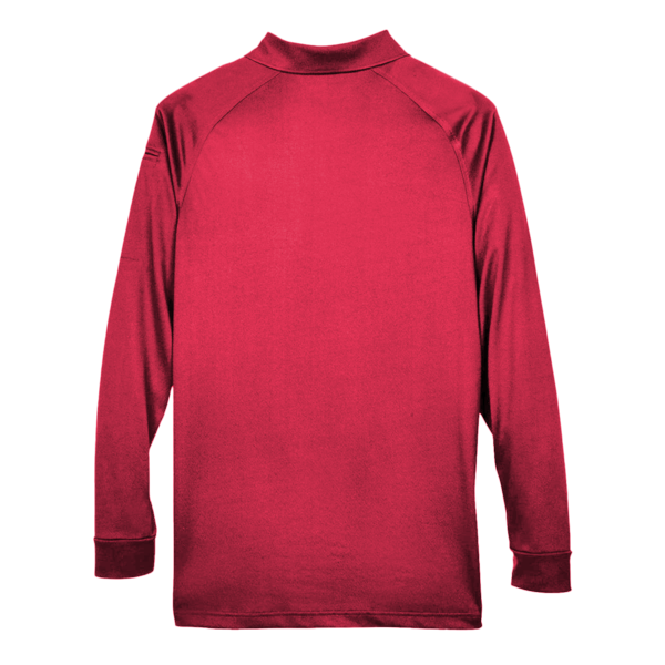Harriton Men's Advantage Long Sleeve Tactical Polo, Red, Back view