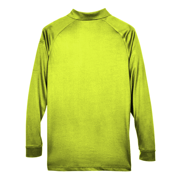 Harriton Men's Advantage Long Sleeve Tactical Polo, Safety Yellow, Back view