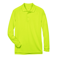 Harriton Men's Advantage Long Sleeve Tactical Polo, Safety Yellow, Front view