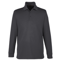 Harriton Men's Advantage Snag Protection Plus IL Long Sleeve Polo, Dark Charcoal, Front view