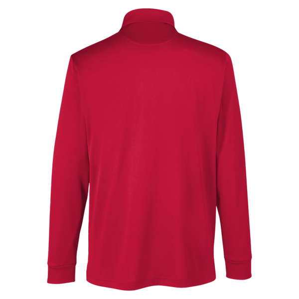 Harriton Men's Advantage Snag Protection Plus IL Long Sleeve Polo, Red, Back view