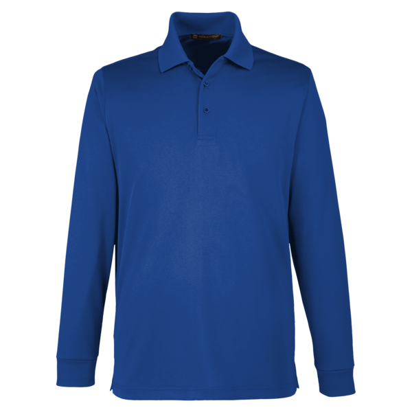 Harriton Men's Advantage Snag Protection Plus IL Long Sleeve Polo, True Royal, Front view