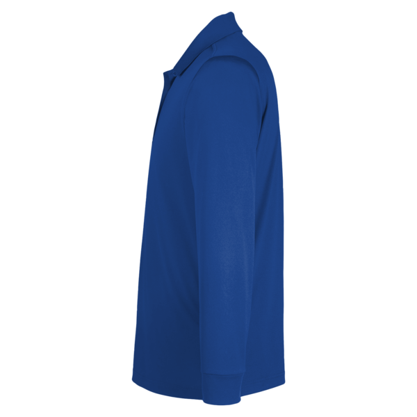 Harriton Men's Advantage Snag Protection Plus IL Long Sleeve Polo, True Royal, Left Sleeve view