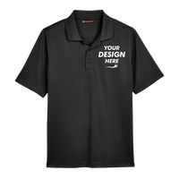 Harriton Men's Advantage Snag Protection Plus Polo, Black, Front view, Mockup
