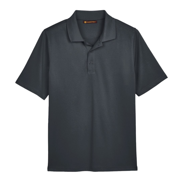Harriton Men's Advantage Snag Protection Plus Polo, Dark Charcoal, Front view