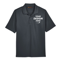 Harriton Men's Advantage Snag Protection Plus Polo, Dark Charcoal, Front view, Mockup