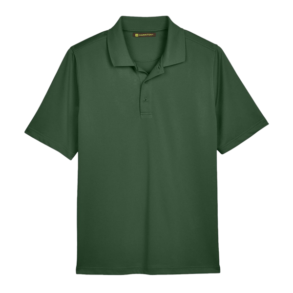 Harriton Men's Advantage Snag Protection Plus Polo, Dark Green, Front view