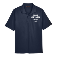 Harriton Men's Advantage Snag Protection Plus Polo, Dark Navy, Front view, Mockup