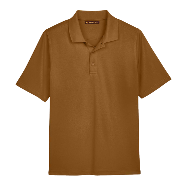 Harriton Men's Advantage Snag Protection Plus Polo, Duck Brown, Front view