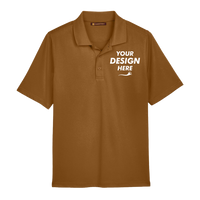 Harriton Men's Advantage Snag Protection Plus Polo, Duck Brown, Front view, Mockup