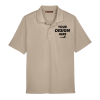 Harriton Men's Advantage Snag Protection Plus Polo, Khaki, Front view, Mockup