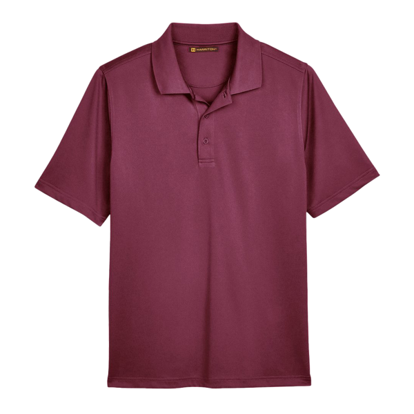 Harriton Men's Advantage Snag Protection Plus Polo, Maroon, Front view