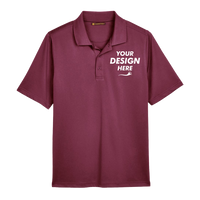 Harriton Men's Advantage Snag Protection Plus Polo, Maroon, Front view, Mockup