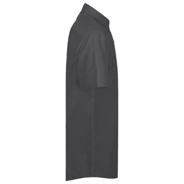 Harriton Men's Barbados Textured Camp Shirt, Black, Right Sleeve view