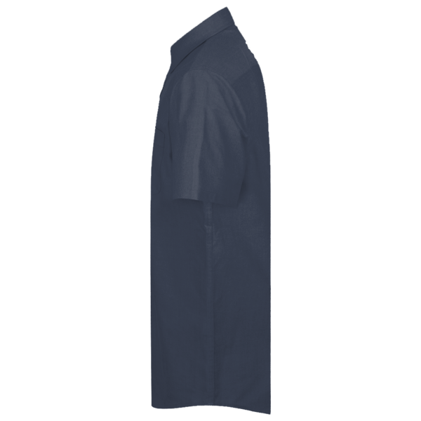 Harriton Men's Barbados Textured Camp Shirt, Navy, Left Sleeve view