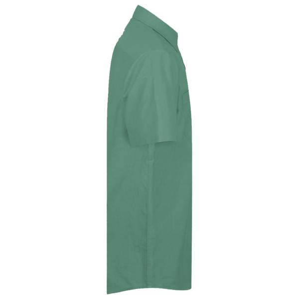 Harriton Men's Barbados Textured Camp Shirt, Palm Green, Right Sleeve view