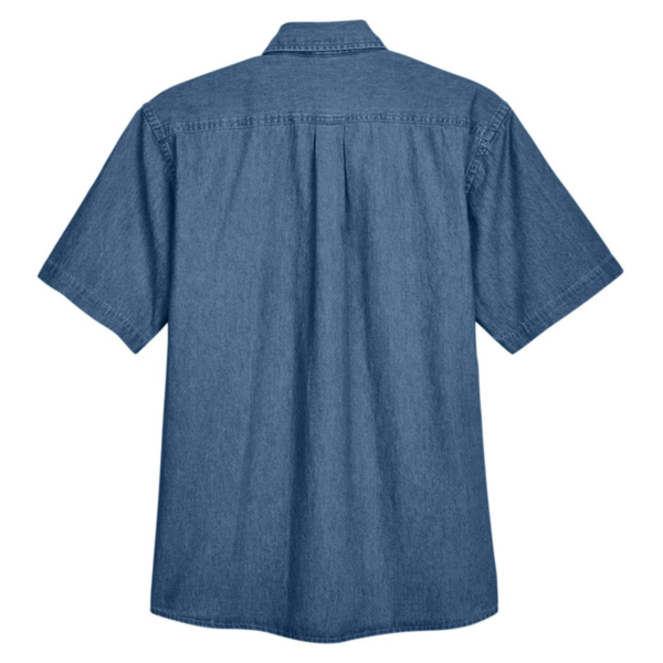 Harriton Men's Denim Shirt, Light Denim, Back view