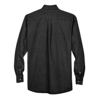 Harriton Men's Denim Shirt, Washed Black, Back view