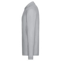 Harriton Men's Easy Blend™ Long Sleeve Polo, Grey Heather, Left Sleeve view