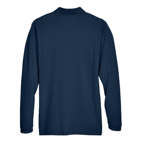 Harriton Men's Easy Blend™ Long Sleeve Polo, Navy, Back view