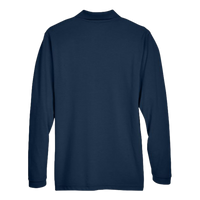 Harriton Men's Easy Blend™ Long Sleeve Polo, Navy, Back view