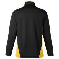 Harriton Men's Flash Snag Protection Plus IL Colorblock Quarter-Zip Pullover, Black / Sunray Yellow, Back view