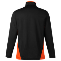 Harriton Men's Flash Snag Protection Plus IL Colorblock Quarter-Zip Pullover, Black / Team Orange, Back view