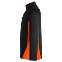Harriton Men's Flash Snag Protection Plus IL Colorblock Quarter-Zip Pullover, Black / Team Orange, Left Sleeve view