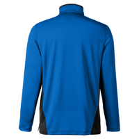Harriton Men's Flash Snag Protection Plus IL Colorblock Quarter-Zip Pullover, True Royal / Black, Back view
