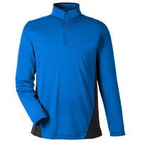 Harriton Men's Flash Snag Protection Plus IL Colorblock Quarter-Zip Pullover, True Royal / Black, Front view