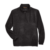 Harriton Men's Fleece Quarter-Zip Pullover, Black, Front view