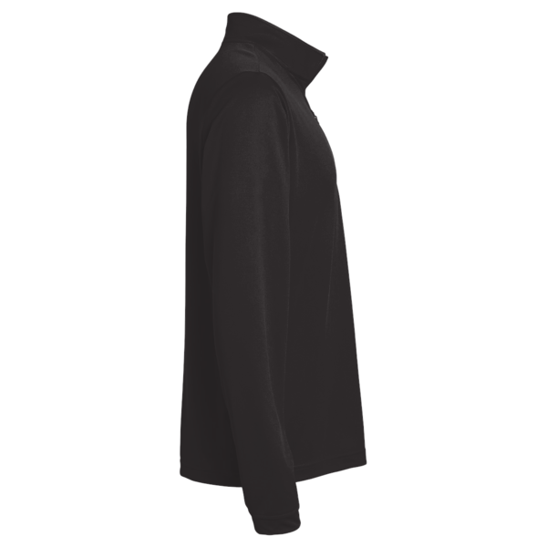 Harriton Men's Fleece Quarter-Zip Pullover, Black, Right Sleeve view