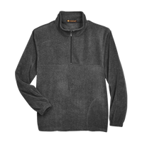 Harriton Men's Fleece Quarter-Zip Pullover, Charcoal, Front view