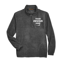 Harriton Men's Fleece Quarter-Zip Pullover, Charcoal, Front view, Mockup
