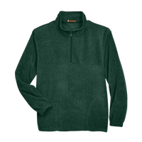Harriton Men's Fleece Quarter-Zip Pullover, Hunter, Front view