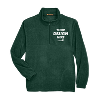 Harriton Men's Fleece Quarter-Zip Pullover, Hunter, Front view, Mockup