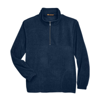 Harriton Men's Fleece Quarter-Zip Pullover, Navy, Front view