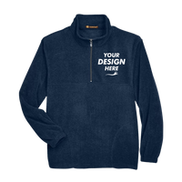 Harriton Men's Fleece Quarter-Zip Pullover, Navy, Front view, Mockup
