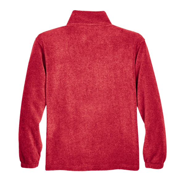 Harriton Men's Fleece Quarter-Zip Pullover, Red, Back view