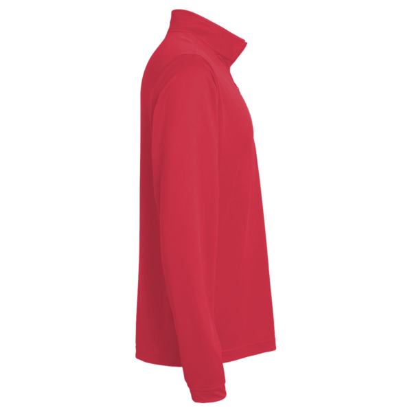 Harriton Men's Fleece Quarter-Zip Pullover, Red, Right Sleeve view