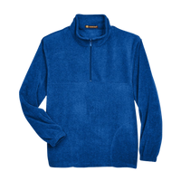 Harriton Men's Fleece Quarter-Zip Pullover, True Royal, Front view