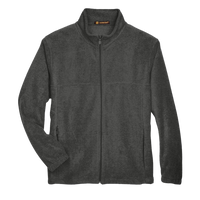 Harriton Men's Full-Zip Fleece, Charcoal, Front view