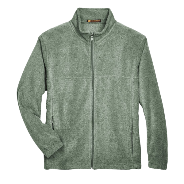 Harriton Men's Full-Zip Fleece, Dill, Front view