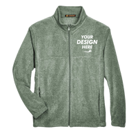Harriton Men's Full-Zip Fleece, Dill, Front view, Mockup