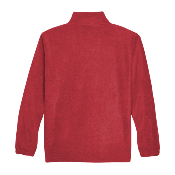 Harriton Men's Full-Zip Fleece, Red, Back view