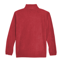 Harriton Men's Full-Zip Fleece, Red, Back view
