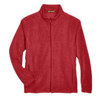 Harriton Men's Full-Zip Fleece, Red, Front view